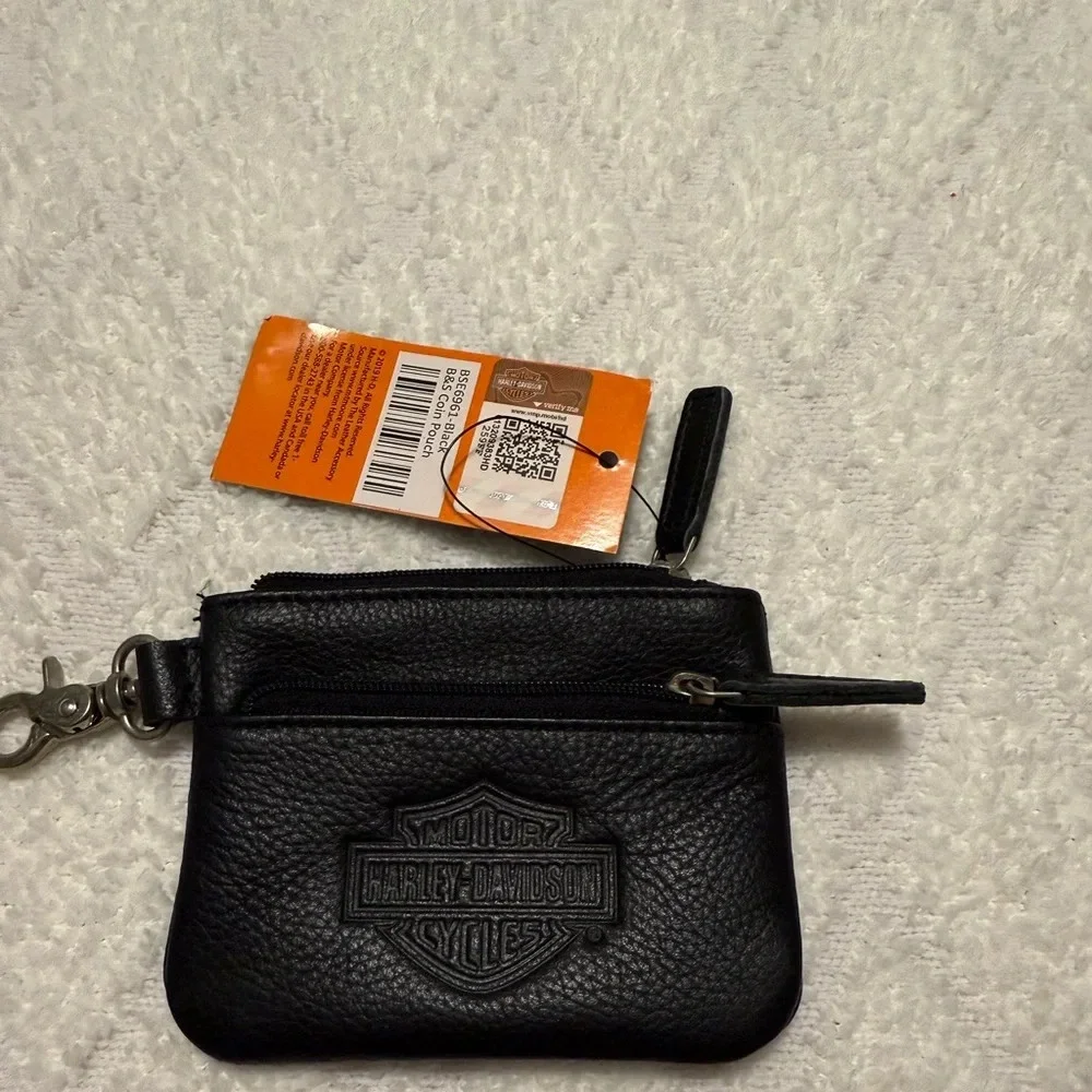 Harley-Davidson Black Leather Coin Purse - Picture 2 of 6
